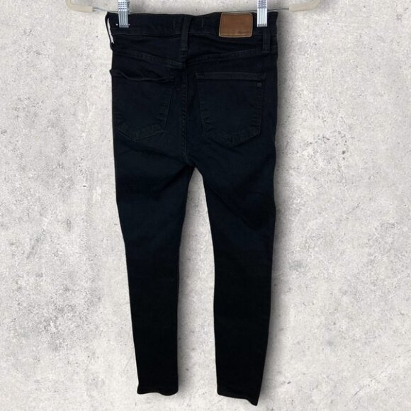 Madewell Black 9" Mid-Rise Skinny Jeans ISKO Black Size 24 Premium Denim G1202 - Picture 5 of 14